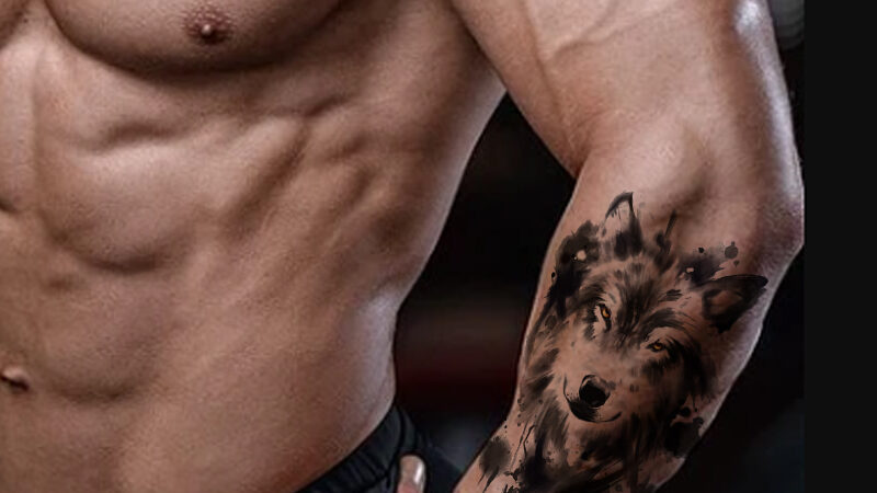 wolf yin yang tattoo