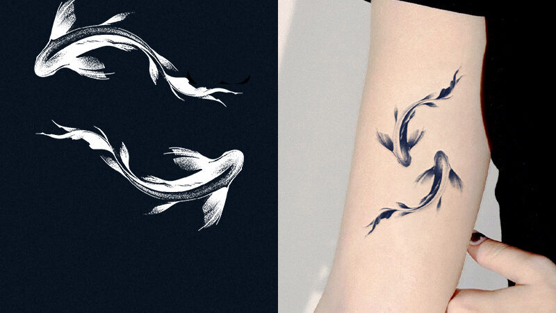 yin yang koi fish tattoo female