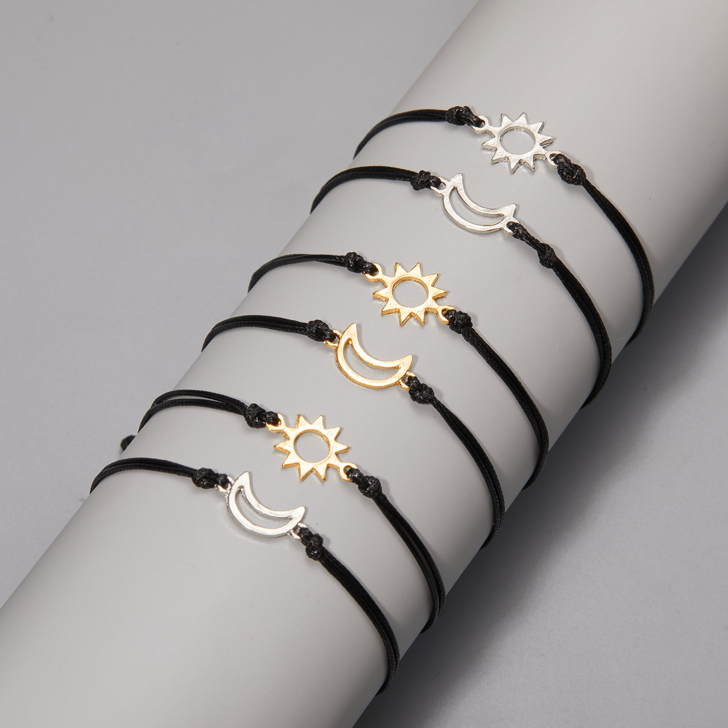 sun and moon yin yang charm bracelet