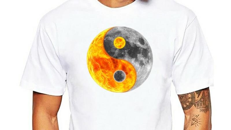 sun and moon yin yang couples t-shirts