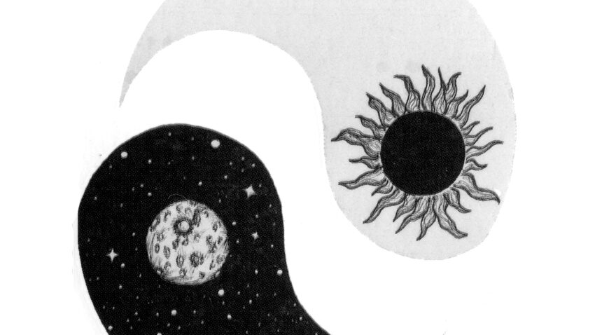 sun and moon yin yang  couples t-shirts
