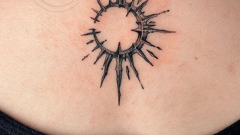 ying yang simple sun and moon tattoo 
